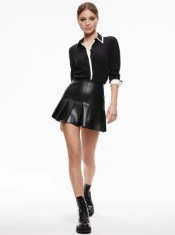 WILLA PLACKET TOP -Alice And Olivia CL000010023W021 05