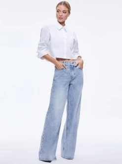 FINELY CROPPED OVERSIZED BUTTON DOWN SHIRT -Alice And Olivia CL000G12030A127 05