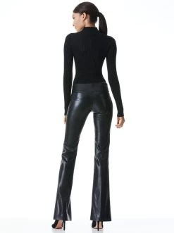 OLIVIA VEGAN LEATHER BOOTCUT PANT
