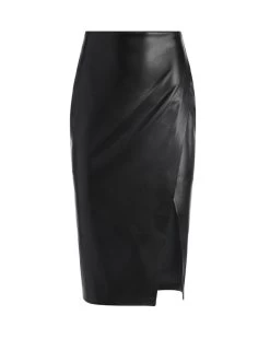 SIOBHAN FRONT WRAP MIDI SKIRT -Alice And Olivia CL000J16312A001 06