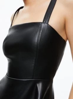 KAIDRA VEGAN LEATHER MINI DRESS -Alice And Olivia CL000J16519A001 04