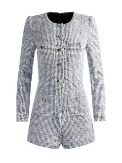 SHILOH TWEED ROMPER -Alice And Olivia CL000O07806G980 06